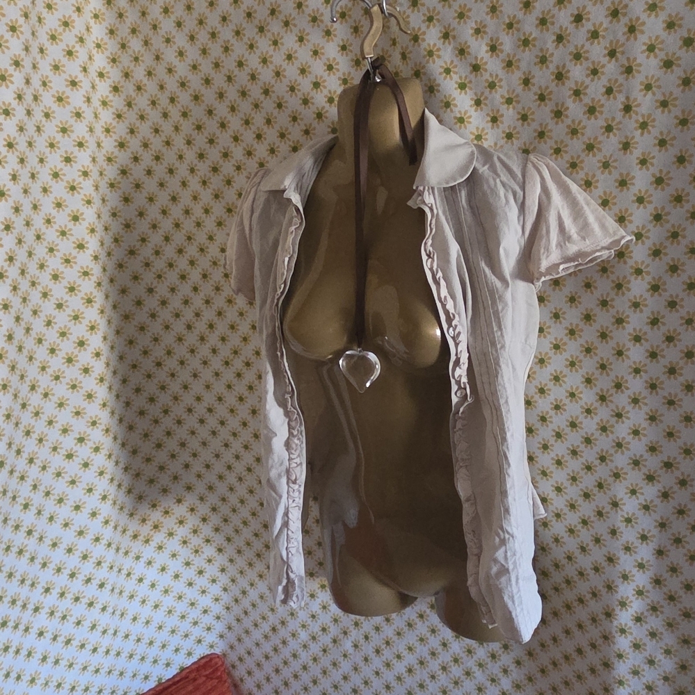 Juicy Couture Cream Button Down Shirt